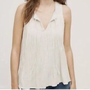 Meadow Rue Anthropologie Pleated Front Swing Top